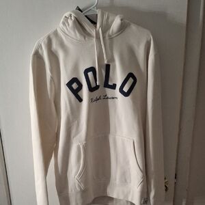 Polo by Ralph Lauren Off-White Hoodie with Navy Logo